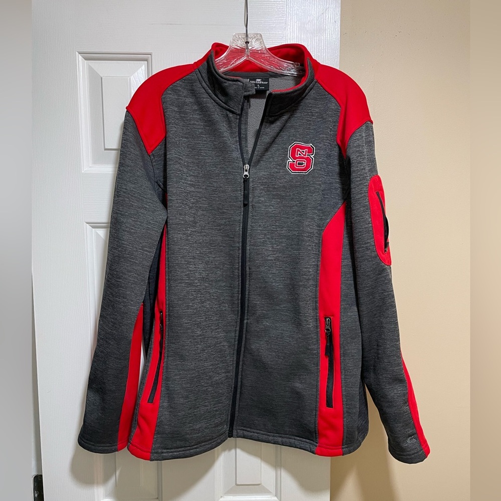 NC State Wolfpack Colosseum Bumblebee Full-Zip Jacket - Heathered Charcoal Mens